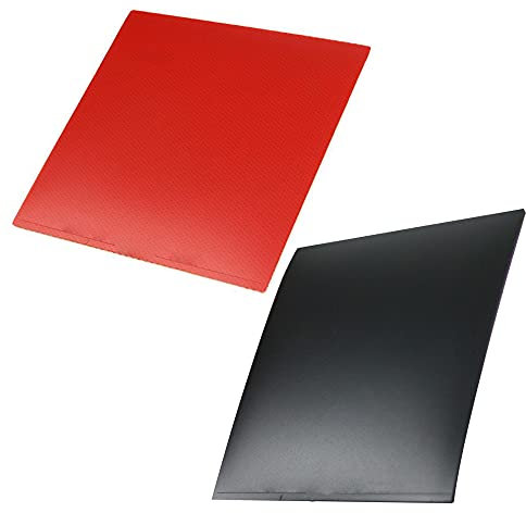 JorJorLer 2 Pcs Table Tennis Rubber Glue,Ping Pong Glue Whole Sheet Thickness About 4mm,Table Tennis Rubber Hard Sponge 2.2mm,One Red and One Black