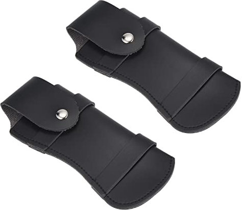 PATIKIL 6.1 Leather Knife Sheath, 2Pcs/1Set Belt Loop Folding Knife Sheaths PU Leather Safety Knife Pouch for Outdoors Camping Fishing, Black