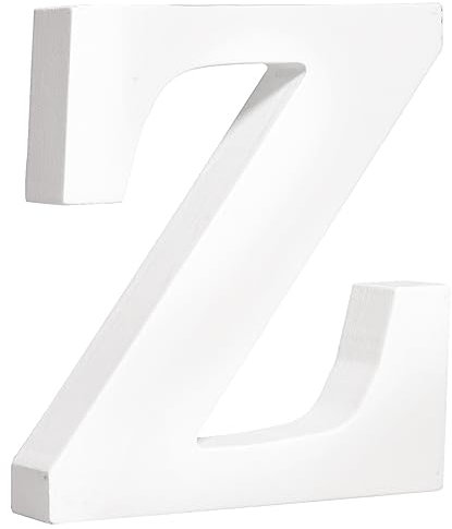 Rayher MDF-Buchstabe Z, weiß, 9,7 x 11 cm, Stärke 2 cm, 3D-Buchstaben Holz, Holz-Buchstaben FSC zertifiziert, 64574102