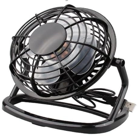 NK Mini Ventilador USB Portátil - Silencioso, Potencia 2W, Entrada DC5V, Para Oficina, Hogar, Acampar, Viajar, Color Negro