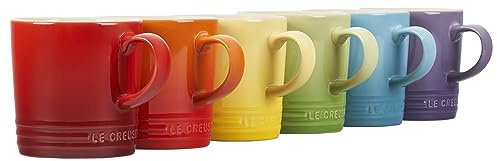 Le Creuset London-Tassen aus Steingut, je 340 ml, mehrfarbig, 6 Stück