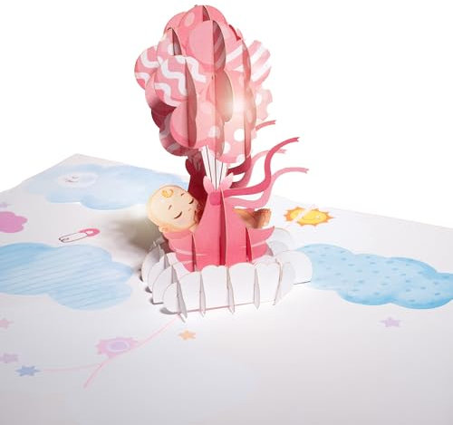 myDreamwork® Premium Karte Zur Geburt Mädchen, Baby Karte Geburt, Glückwunschkarte Geburt - Karte Geburt Mädchen | Karte Baby Geburt - Geschenk Geburt Mädchen (20x15cm)