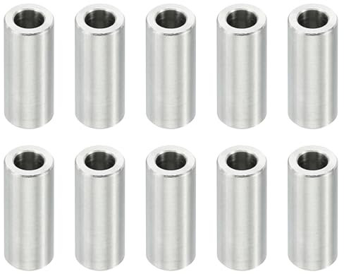 PATIKIL Entretoises en Acier Inoxydable M4, 10 Pcs Entretoises Métalliques 4,1 mm ID x 7 mm OD x 16 mm L Entretoises en Acier Inoxydable à Vis Rondes pour Vis de 5/32 Pouces ou M4