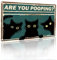 Funny Restroom Decorative Wall Art Cute Black Cat Metal Tin Sign Are You Pooping Bathroom Vintage Sign Poster Family Toilet Gift 12X8 inch (2407)