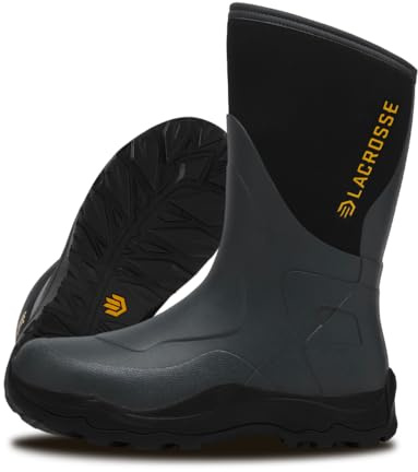LaCrosse Alpha Agility Field Boot for Men - Hunting Shoes with Jersey/Polyester Lining, Active Fit, Kick-Off Heel Plate, Non-Insulated Black/Gray - 10 M