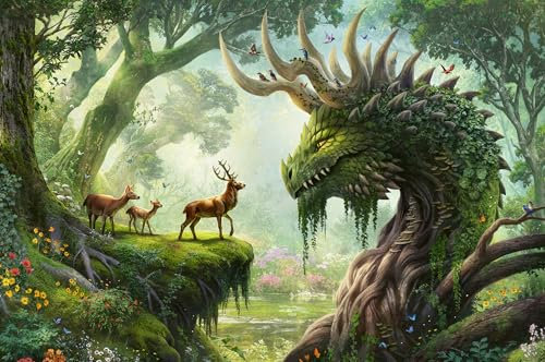 Ravensburger Puzzle 12000808 - Der Walddrache erwacht - 3000 Teile Puzzle für Erwachsene ab 14 Jahren