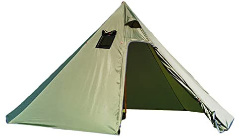 ALWIDA 3 Personen Campingzelt, Pyramide Easy Zelt, Ultraleichtes Wasserdichtes Campingzelt, Outdoor Tipi Zelt, Einfache Einrichtung Pyramidenzelt Mit Quadratischem Kaminfenster Für Familie Outdoor