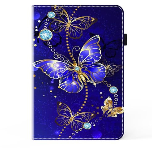 Unichthy Case for Amazon Fire Max 11 tablet (2023) Shockproof Card Holder Multi-Angle Stand Cover with Pen Holder for Fire Max 11 13th generation 2023 Released Purple Butterflies