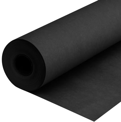Paclord Schwarze Kraftpapierrolle, hergestellt in den USA, 30,5 x 3,048 cm, 20,4 kg dick, amerikanische Qualität, farbiges Rollenpapier für Schule, Pinnwand, geruchlos, ungiftig, sicher für Kinder