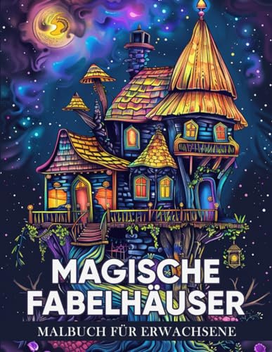 Magische Fabelhäuser Malbuch für Erwachsene: Fantasy Malbuch für Erwachsene, Senioren und Jugendliche - mit 50 zauberhaften Motiven von fantasievollen ... und Reise in eine märchenhafte Welt