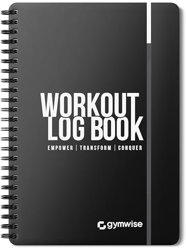 Gymwise Workout Log Book | A5 Size | 110+ Pages | Daily Tips & Quotes | Set Goals | Track Lifts, Weight & Cardio | Premium Fitness Planner (White)