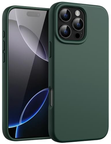 JETech Liquid Silicone Case for iPhone 16 Pro Max 6.9-Inch, Silky Soft Touch Full-Body Protective Phone Case, Anti-Scratch Shockproof Cover with Microfiber Lining (Midnight Green)