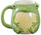 Taza de cerámica tridimensional con forma de rana pintada a mano de 450 ml