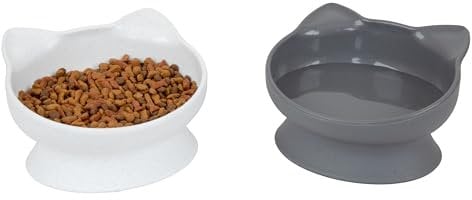 Kitty City Raised Cat Ear Bowls, Large Bowls 2pk (Modern)