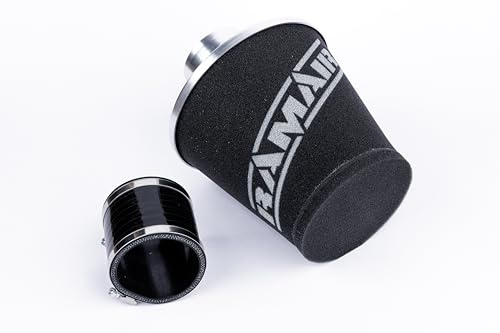 Ramair Small Foam Filter Aluminium Base 70mm OD Silver with Silicone Coupler