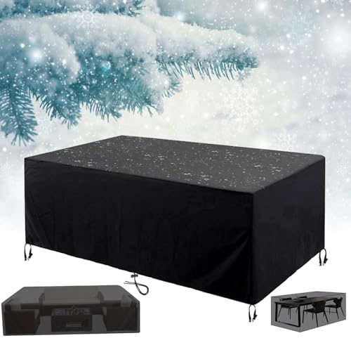 Abdeckung Gartenmöbel Winterfest 300x90cm Schutzhüllen für Gartenmöbel Winddicht UV-Beständiges Abdeckplane Wasserdicht Gartenmöbel Abdeckhauben für Möbelsets Lounge Abdeckung 300x90x70cm/LxWxH
