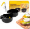 LSYZHX 2 Pack Stainless Steel Egg Poacher, Non-Stick Egg Poaching Pans, Round, Black