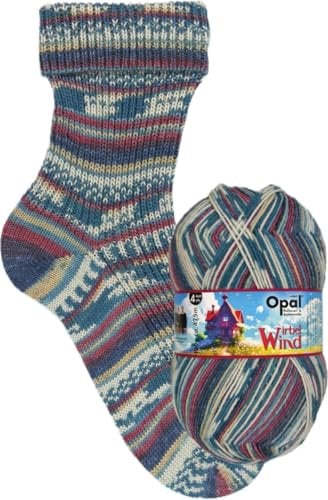 Opal Wirbelwind 4-fache Sockenwolle, 75% Schurwolle, 25% Polyamid, 425 m/100 g, Nadelstärke 2-3 mm (11471 gemütlicher Sofatag)