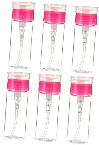 IWOWHERO 6 Stück Druck verteilungs flasche künstliche nägel künstliche fingernägel lack nageloel hydro Entferner sprühflasche Spenderflasche herunterdrücken Pumpflasche Plastik