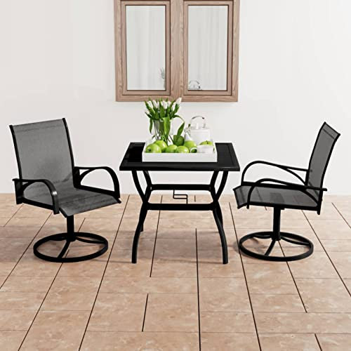 Xichuzi 3-TLG. Garten-Essgruppe Textilene und Stahl, Esstisch Mit Stühlen Set, Gartenmöbel Sitzgruppe, Balkon Möbel, Gartenlounge Set, Terrassenmöbel, Balkonmöbel Set - 3060281