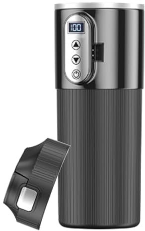 Gobelet chauffant pour voiture - Tasse de voyage électrique portable - Écran LCD léger - Température de l'eau longue durée - Gobelet chauffant pour les trajets en voiture, le camping, la route, les