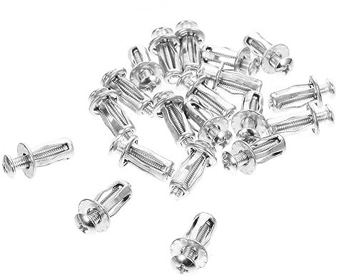 Toyvian 20 Sätze Dehnschraube Fix Hohl Schrauben Blütenblatt Nuss Erweiterung Tür Gewindeeinsätze Für Metall Bolzen Muttereinsätze Silver Rostfreier Stahl