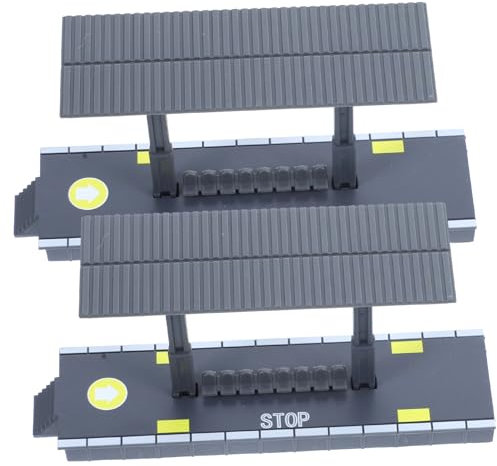 YARNOW 2stücke Bahnsteigmodell Für Zug Modelleisenbahn Zubehör DIY Station Dekorative Aus Kunststoff Simulationsbahnhofsspielzeug Zum Basteln