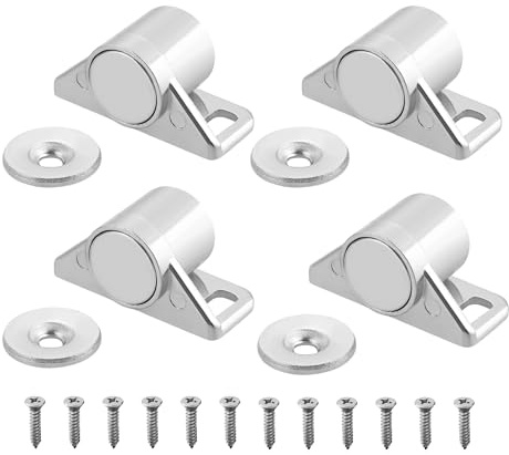 Mooche Schrankmagnete, Magnetischer Türmagnet Magnetverschlüsse, Chrom | Robust Edelstahl, für Schrank, Schublade, Küche, Kleiderschrank, Schrank