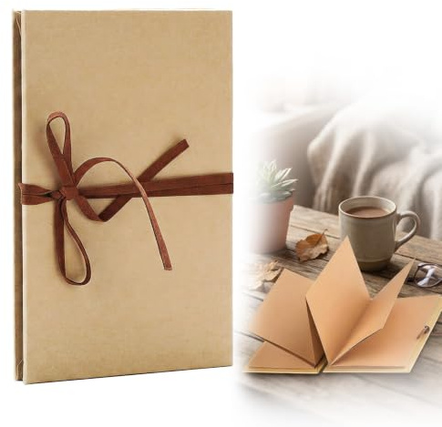 Hautllaif DIY Faltbares Fotoalbum 5 Zoll – Windspiel-Fotobuch zum Selbstgestalten – Kreatives Scrapbook für Paare, Baby, Familie, Reise, Jahrestag – Schwarz oder Khaki (Khaki)