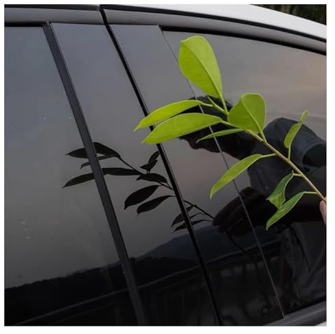 Für VW Für Touran 1T 2004 2005 2006 2007 2008 2009-2015 Türfensterverkleidung Abdeckung B C Säule Aufkleber Pfosten Silber(Glänzend schwarz)