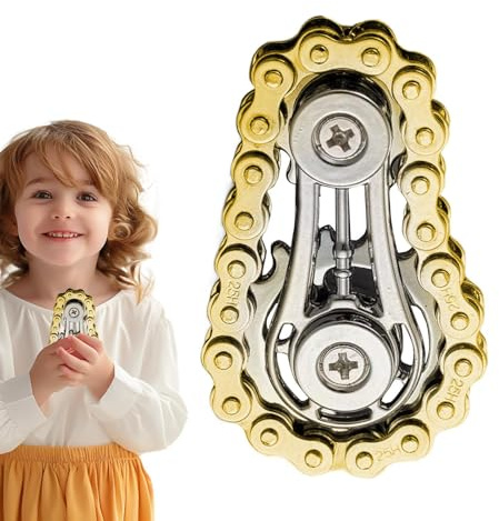 Kettenrad-Spinner – Fahrrad-Ritzel-Zappelspielzeug, kompaktes Roller-Stress-Tool, -steigerndes Gerät zur Angstlinderung, sanfte Drehbewegung, Stressabbau-Zubehör, Taschenformat für Erwachsene, Ju