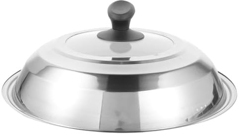 BESPORTBLE Edelstahl Topfdeckel 36cm mit Hitzebeständigem Griff Metall Pfannendeckel Universelle Küchenabdeckung für Suppentöpfe und Woks Spritzschutz