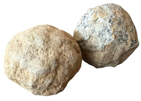 Steinfixx Geoden Set in Orangengröße I 2 sehr große Geoden I je 8-9 cm und gesamt 800-1000 Gramm zum selber aufbrechen - mit Anleitung und Erklärung