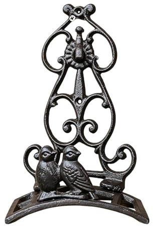 Supporto per tubo 'acqua, ripiano in ferro con motivo di come soluzione decorativa per riporre oggetti, gancio per tubo per il montaggio fisso a parete Per interni ed esterni, cortile, gia