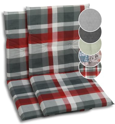GO-DE Sesselauflage, (2er Set), (L/B): ca. 98x48 cm 2 Auflagen, rot, grau