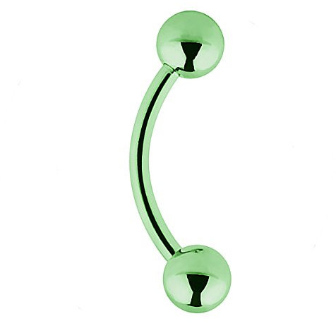 Piersando Banane Piercing Stab Stecker Gebogen mit Kugeln Perlen Augenbraue Tragus Septum Helix Lippe Ohr Nase Intim Brust Bauch Piercings Grün 1,2mm x 8mm x 3mm