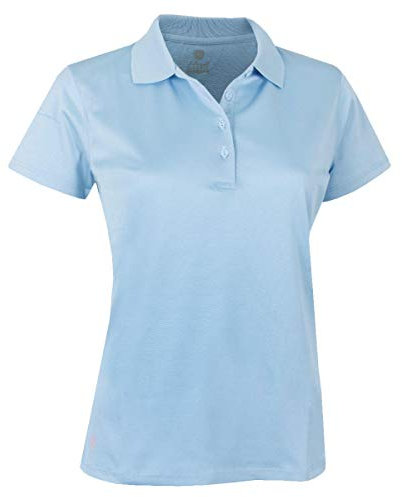 Island GREEN Polo da Golf da Donna, in Tinta Unita, con Cuciture Piatte