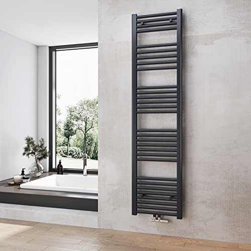 Heilmetz® Badheizkörper Anthrazit Handtuchtrockner Heizung 1600 x 400 mm Bad Heizkörper Handtuchheizkörper Mittelanschluss Handtuchwärmer