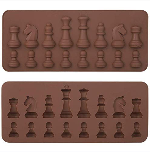 Silikon-Schokoladenform, Jadpes, wiederverwendbar, für Süßigkeiten, Kuchendekoration, Schokolade, Schachspiel, Formen zum Auseinanderbrechen von Schachfiguren, für Schokolade, harte Süßigkeiten