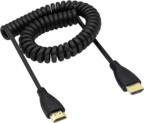 zdyCGTime Câble Mâle HDMI Ultra HD 1080P 4k 2m,Câble à Ressort HDMI mâle HDTV,Compatible avec Les téléviseurs LCD, projecteurs, décodeurs, Xbox et Autres appareils avec interfaces HD HDMI.
