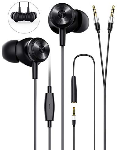 Bluedio Li In-Ear-Kopfhörer mit Mikrofon, Geräuschisolierung, PC-Adapterkabel 96 Zoll für Computer, Tablet und Smartphone, PSP unterstützt 3,5 mm