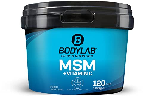 Bodylab24 MSM + Vitamin C 120 Tabletten, 2000mg Methylsulfonylmethan und 20mg Vitamin C je Tagesdosis, praktische Tablettenform zum einfachen Dosieren, ideal fürs Training