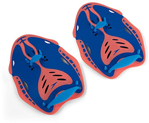 Speedo Unisex Erwachsene Biofuse Power-Paddel | Schwimmtraining | Handpaddel Trainingsausrüstung, Blue Flame/Fluro Tangerine/Poolblu, L