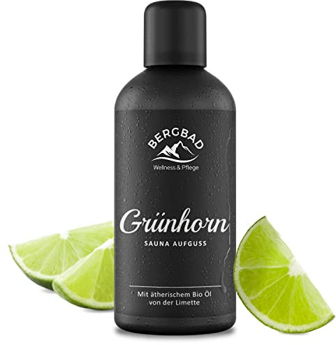 BERGBAD Saunaaufguss BIO LIMETTE PUR 100ml GRÜNHORN - Natürlicher Sauna-Aufguss mit ätherischen BIO Ölen
