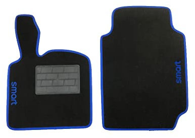 Carmats Kompatibel mit Smart Fortwo Fußmatten (450-451) aus Teppich mit rutschfestem Gummi-Absatzschoner