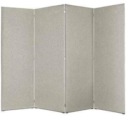 DESHOME - Separe Innenraumteiler in modernem Design, wasserabweisender Stoff Holzstruktur - Trennwand klappbar (240 x 190 cm, Taupe)