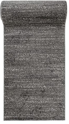 Mazovia Teppich Läufer Flur - Modern Teppichläufer - Kurzflor Flurläufer für Vorzimmer, Schlafzimmer, Küche - ÖKO-TEX Zertifiziert - Meterware - Anthrazit - 120 x 525 cm