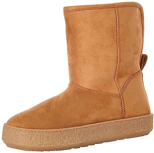Amazon Essentials Stivale in shearling Donna, Tan Micro Scamosciato, 39 EU
