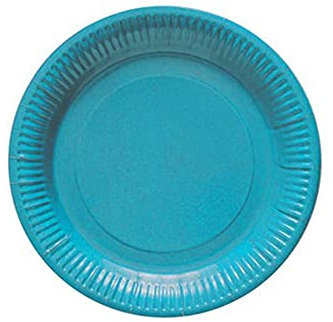 Dart - 8 Assiettes Plates Carton Rond 23CM Turquoise