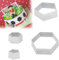 LYQNIHOB 4 Fußball-Ausstechformen im Sechseck-Design für DIY-Fondant, Zuckerbasteln und Kuchendekoration - ideal für die Fußball-Weltmeisterschaft und Desserts